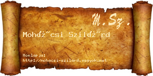 Mohácsi Szilárd névjegykártya