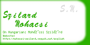 szilard mohacsi business card